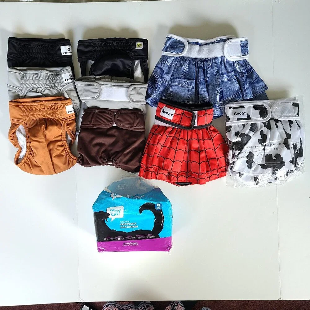 Dog Female Diapers 9 Reusable + 10 Disposable Waist 14